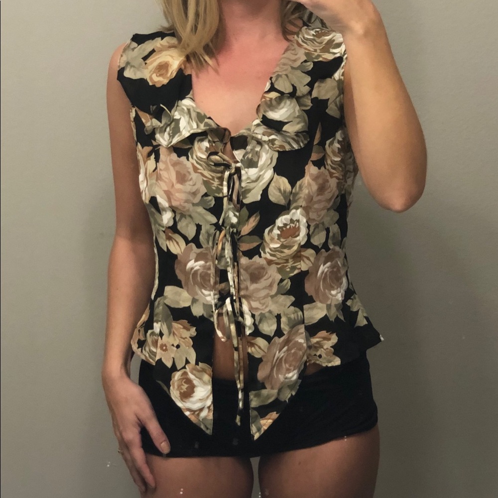 Vintage Floral Tank with ties